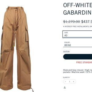 Women's Natural Gabardine Cargo Pants